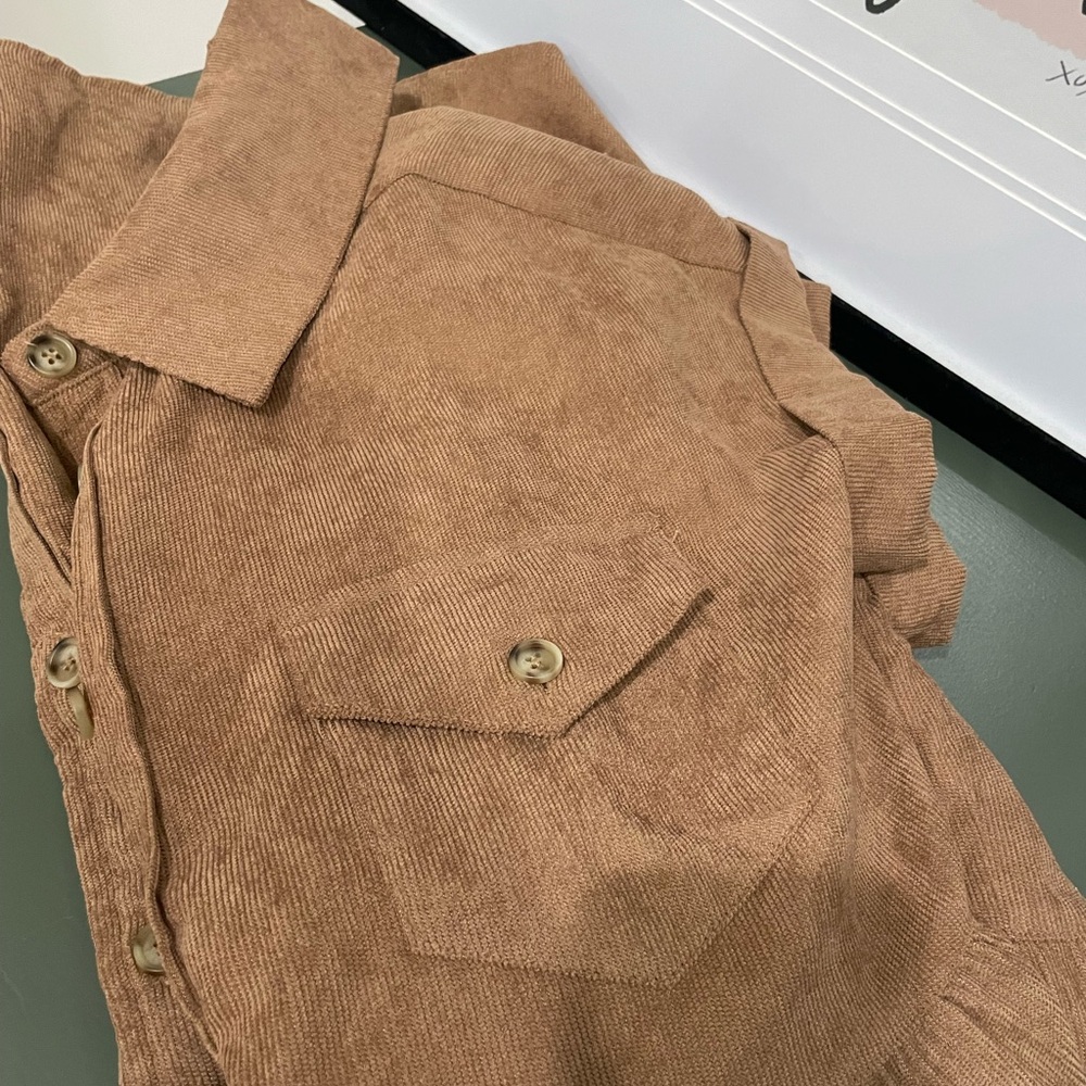 Entro Light Brown Corduroy Dress